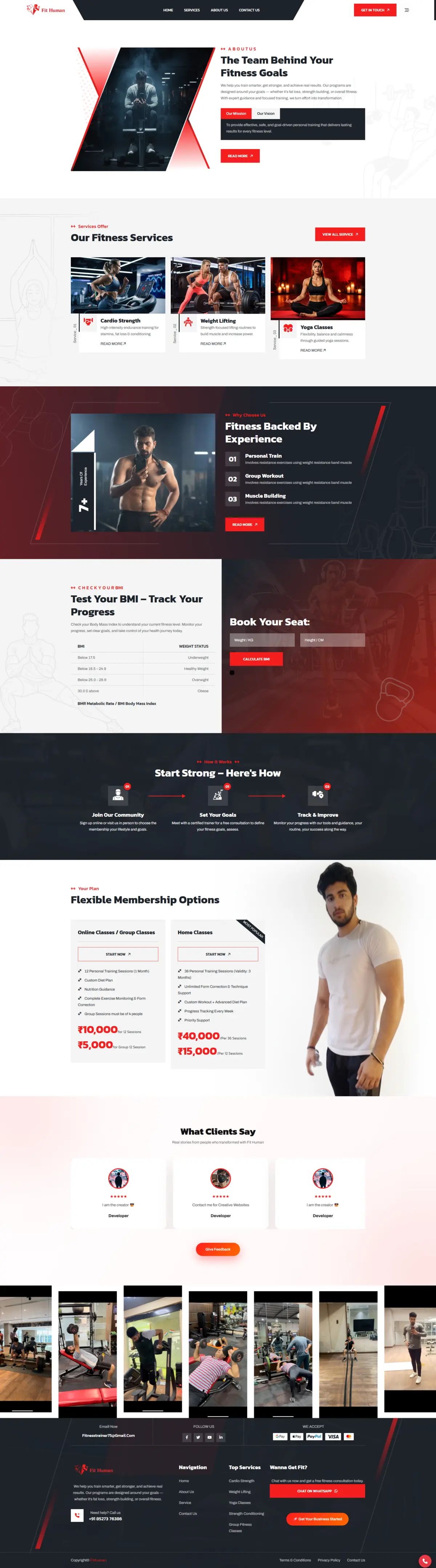 Gym website preview